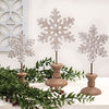 3/Set, Distressed Wooden Snowflake Spindles