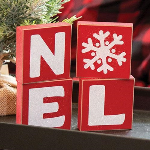 *4/Set, Sparkle NOEL Word Blocks