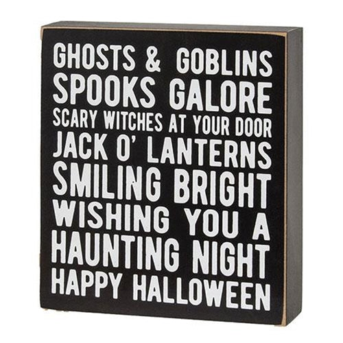 2/Set, Ghosts & Goblins Box Sign With Ghost & Jack Easel