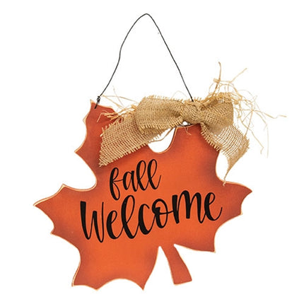 Fall Welcome Wooden Leaf Sign