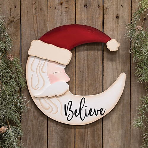 Believe Santa Moon Wall Hanger