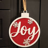 Glittered Joy & Snowflakes Christmas Bulb Sign