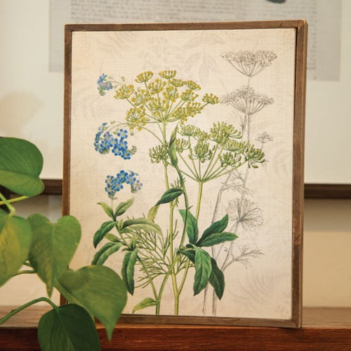Forget-Me-Nots &amp; Dill Botanical Box Sign