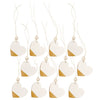 12/Set - Gold & Cream Wooden Heart Tags