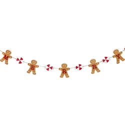Wooden Merry Gingerbread &amp; Peppermint Garland