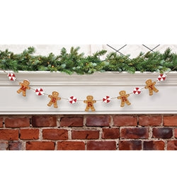 Wooden Merry Gingerbread &amp; Peppermint Garland