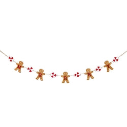 Wooden Merry Gingerbread &amp; Peppermint Garland