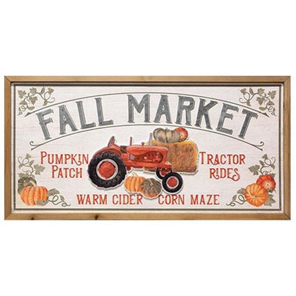 Fall Market Tractor Wood Sign