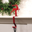 Red Metal Reindeer Stocking Hanger