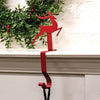 Red Metal Reindeer Stocking Hanger