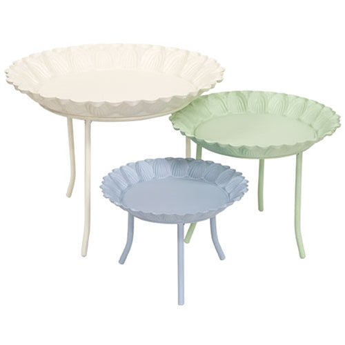 3/Set - Pastel Metal Sunflower Standing Candle Trays