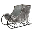 Embossed Snowy Pine Tree Metal Sleigh, Small