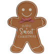 3/Set, Christmas Words Gingerbread Sitters