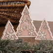 3/Set, Glittered Wooden Joy to the World & Snowflake Christmas Tree Sitters