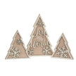 3/Set, Glittered Wooden Joy to the World & Snowflake Christmas Tree Sitters