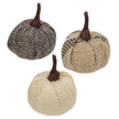 12/Pack, Cream & Gray Burlap Pumpkins, 1.5