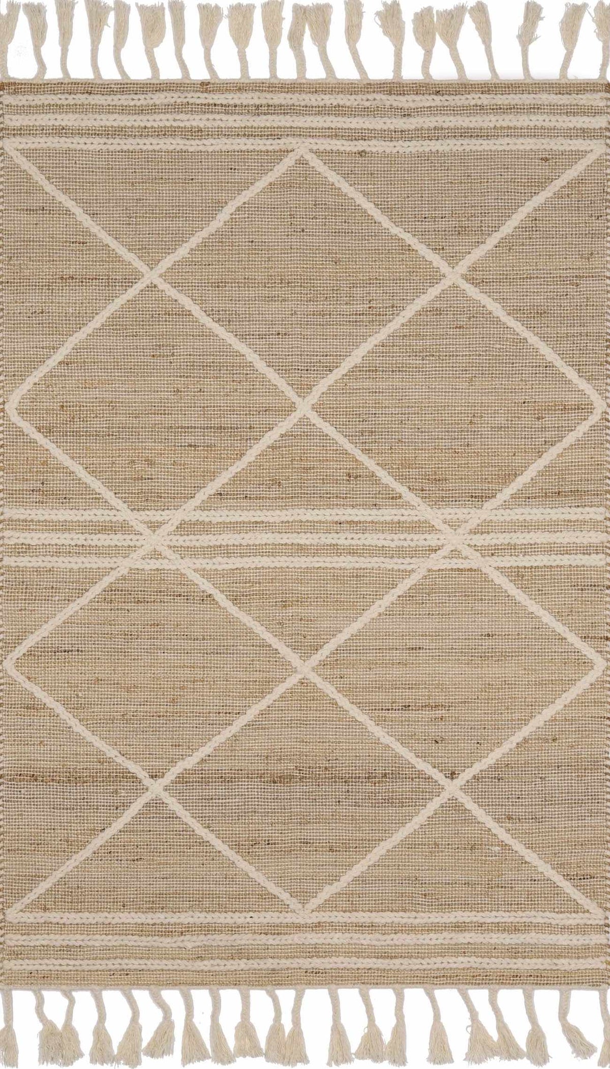 Gulnur Natural Jute&amp;Wool Trellis Rug - Clearance
