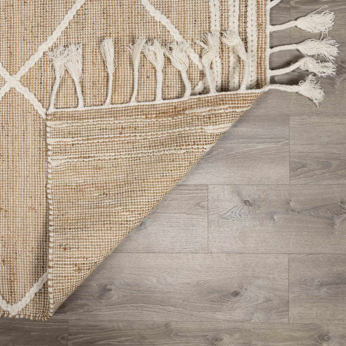 Gulnur Natural Jute&amp;Wool Trellis Rug - Clearance