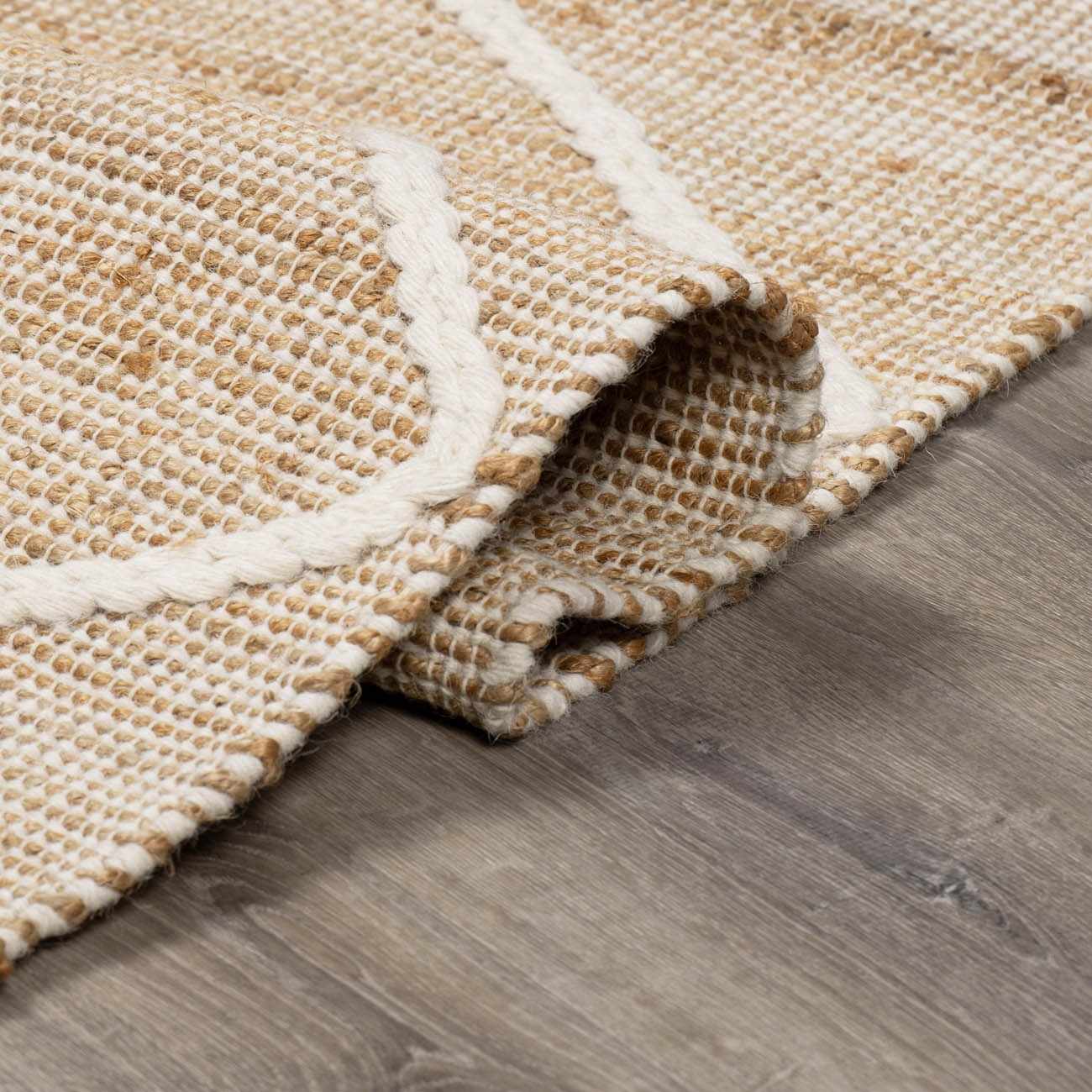 Gulnur Natural Jute&amp;Wool Trellis Rug - Clearance