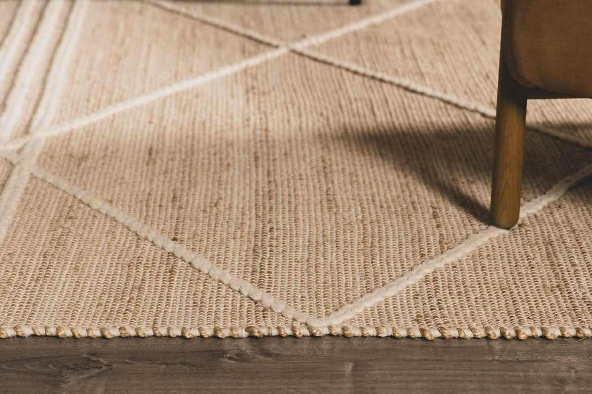 Gulnur Natural Jute&amp;Wool Trellis Rug - Clearance