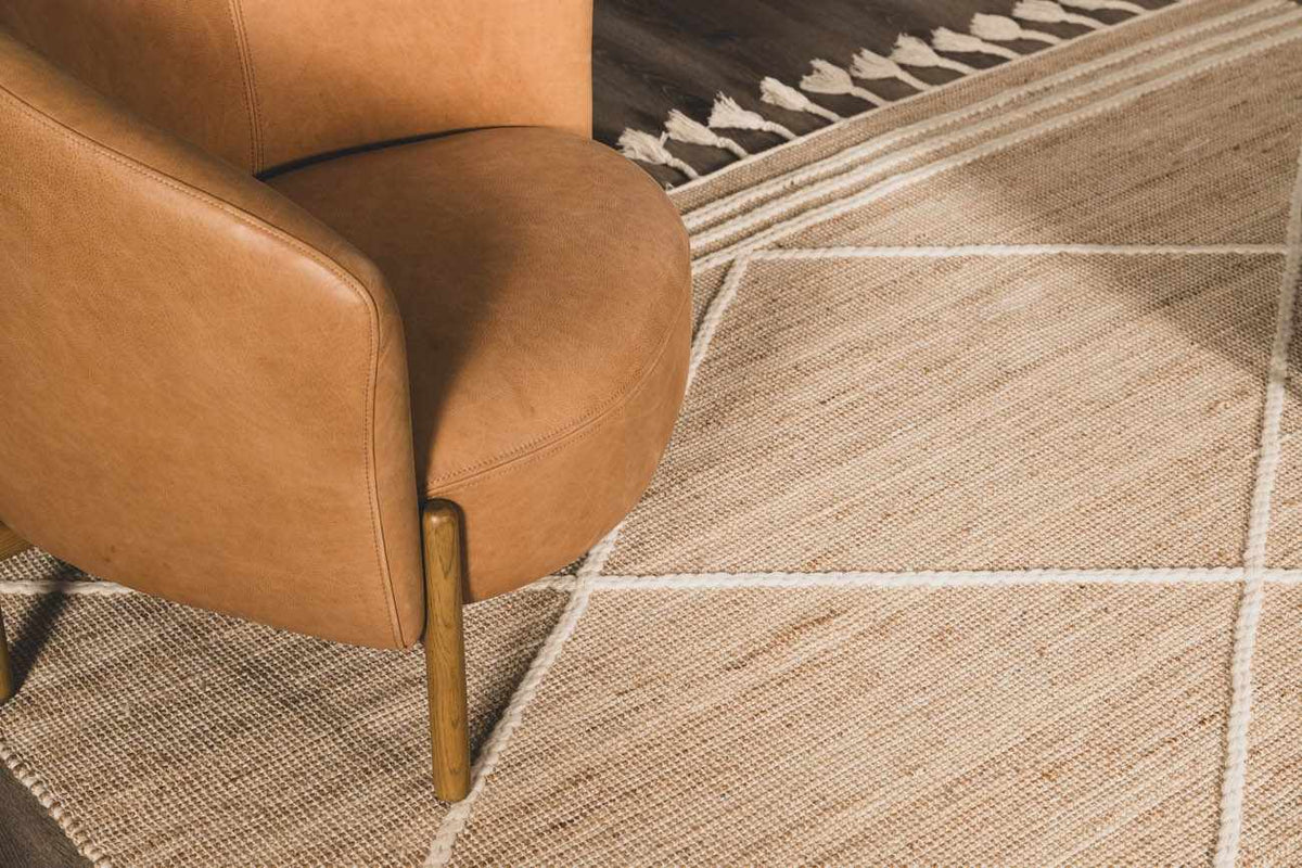 Gulnur Natural Jute&amp;Wool Trellis Rug - Clearance