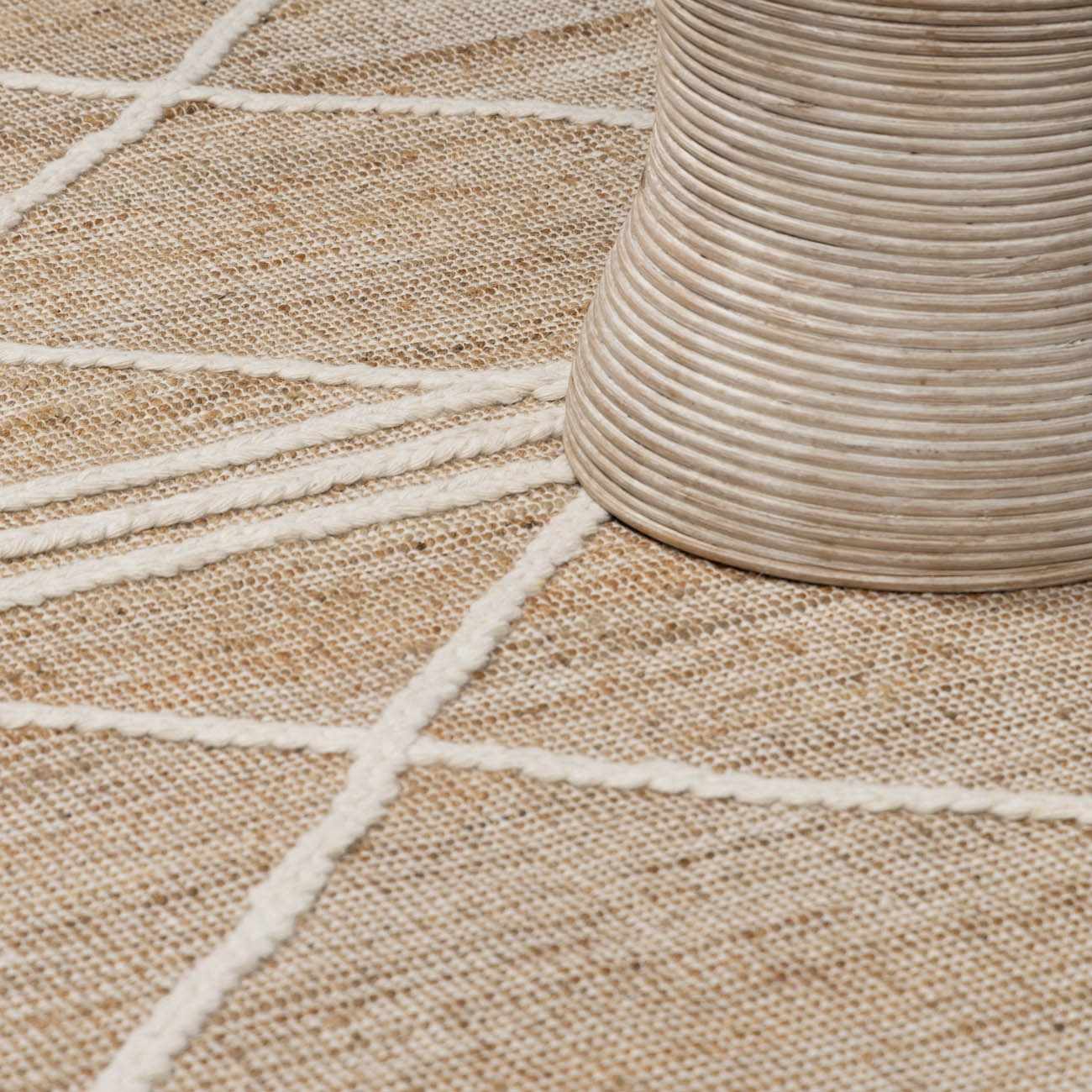 Gulnur Natural Jute&amp;Wool Trellis Rug - Clearance