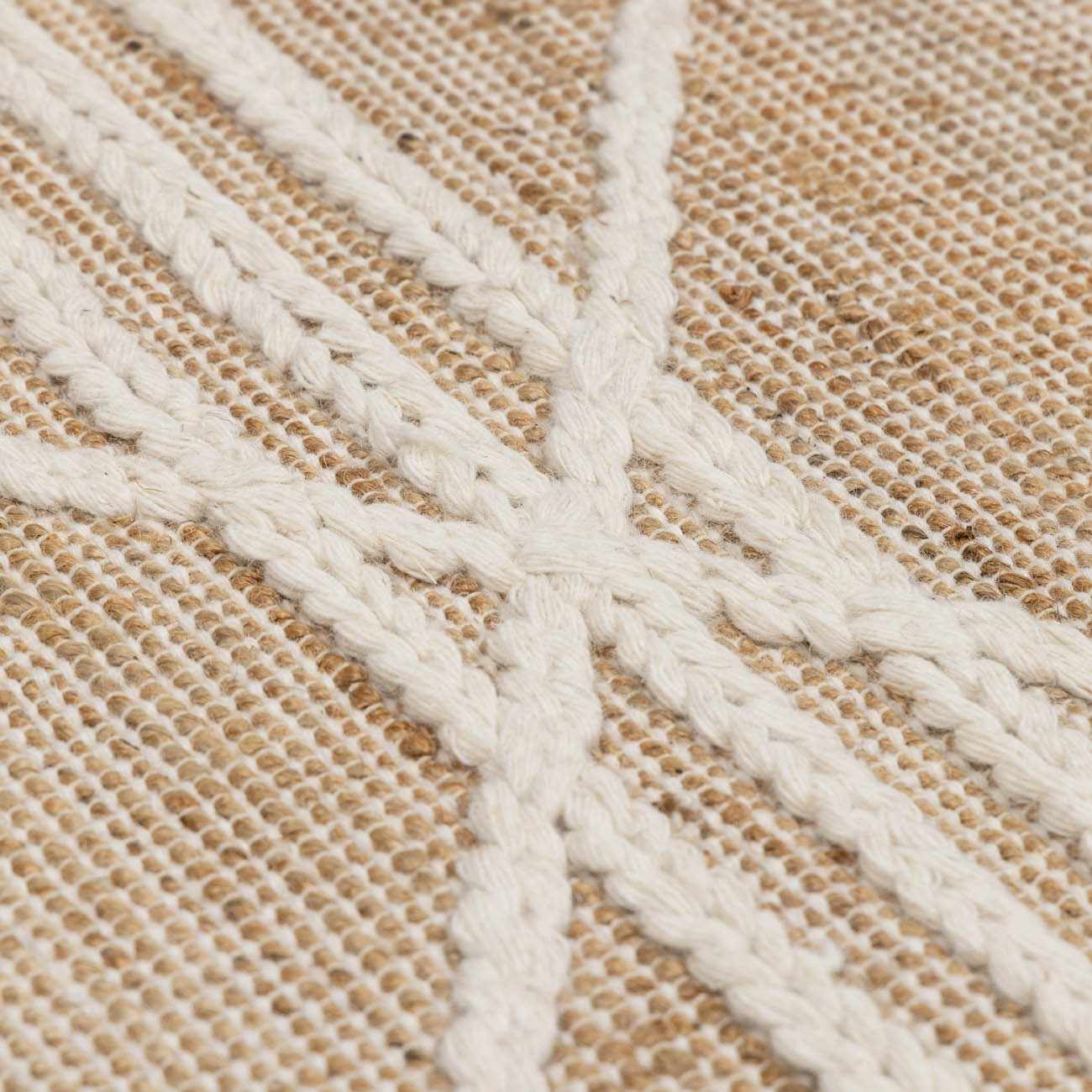 Gulnur Natural Jute&amp;Wool Trellis Rug - Clearance