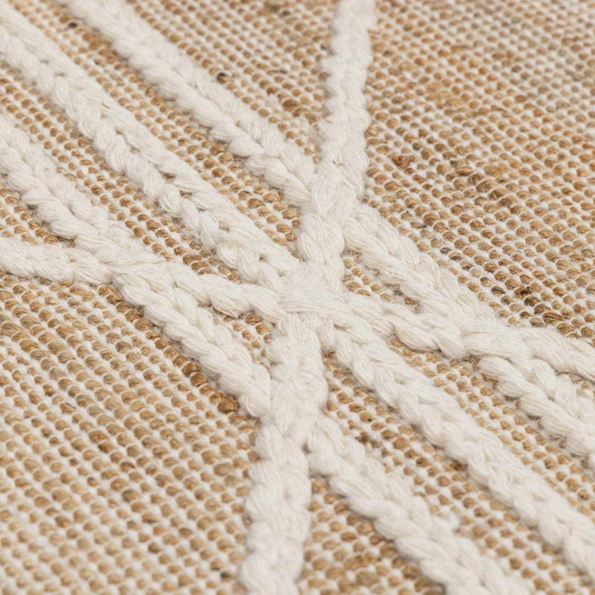 Gulnur Natural Jute&amp;Wool Trellis Rug - Clearance