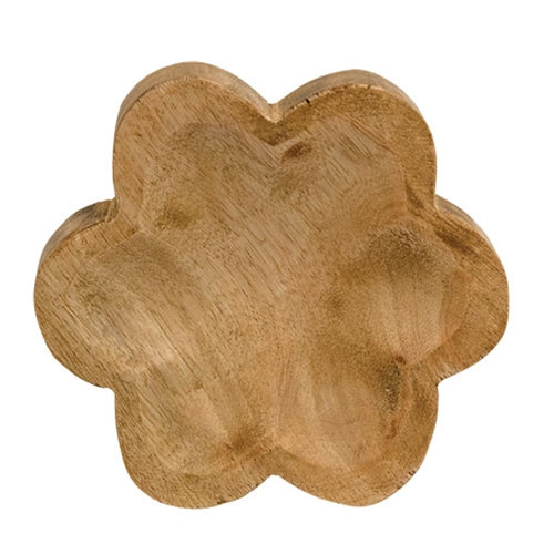 Carved Look Wooden Daisy Tray - 5.5&quot;