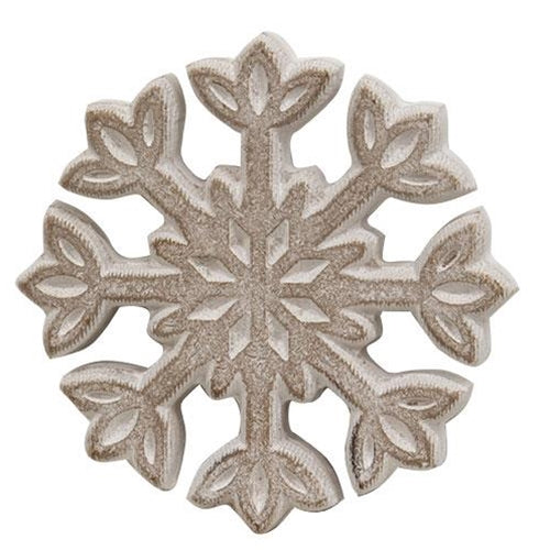 2/Set, Rustic White Wooden Snowflakes