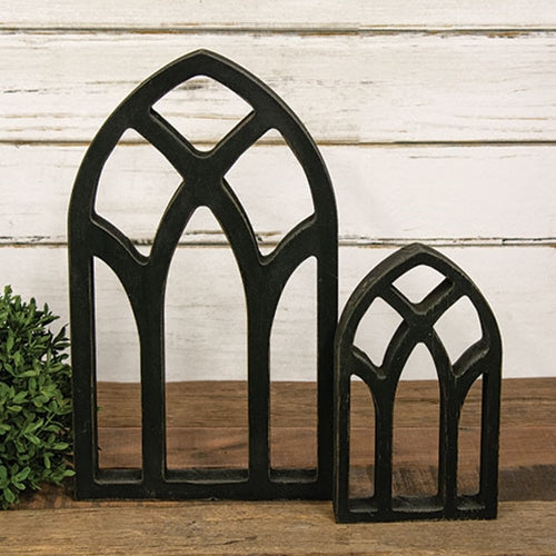 Large Distressed Black Wooden Gothic Frame