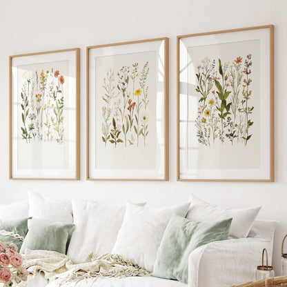 Watercolor Wildflower Floral Nursery Wall Art Set