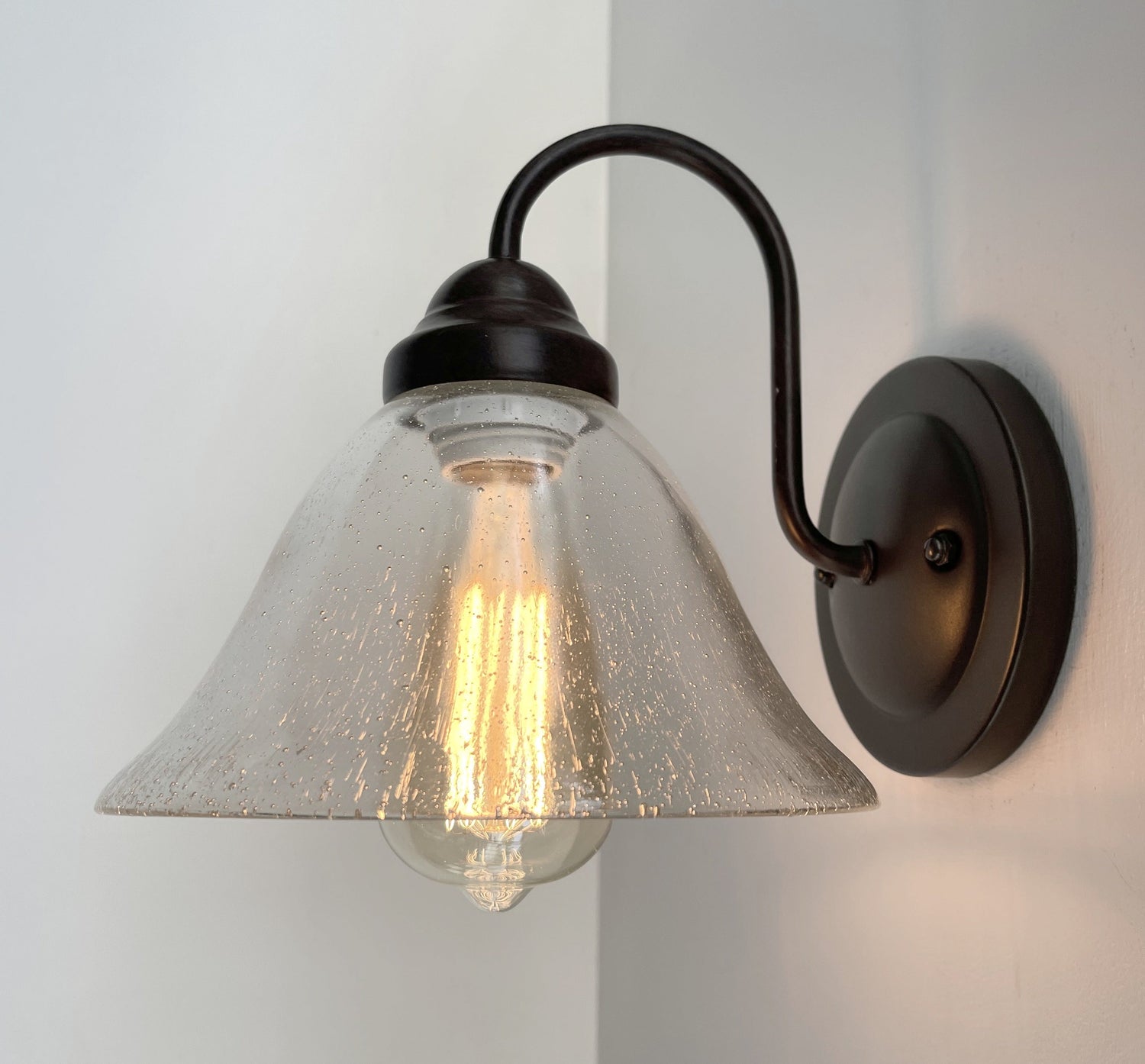 HEAVY SEEDED Antique Glass 1960&