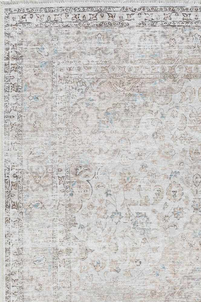 Cream Holi-2301 Washable Area Rug