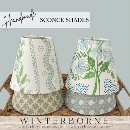 Blue Striped Sconce Shade in Dottie