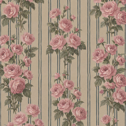 Heirloom Rose Stripe Wallpaper