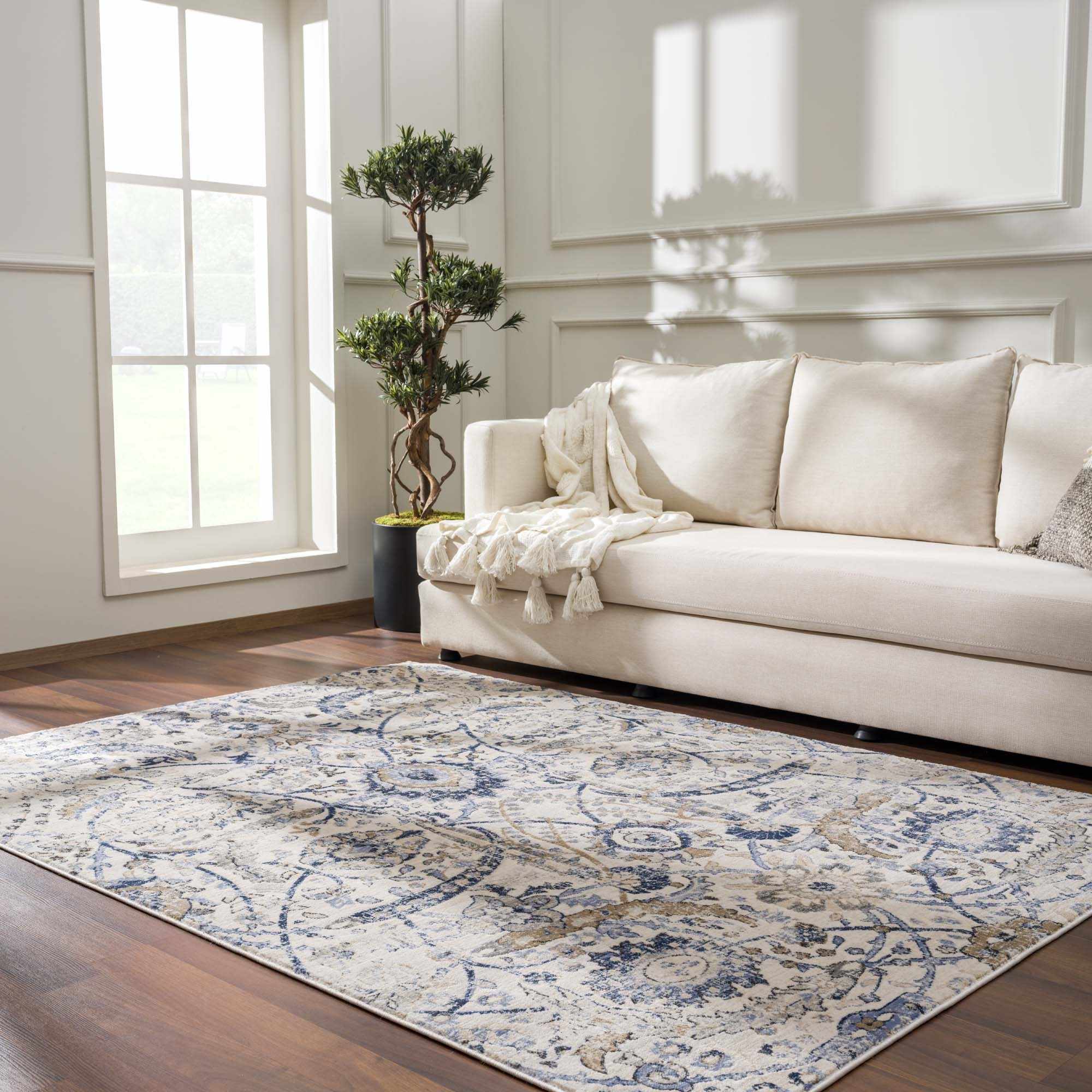 Georgiana Blue &amp; Beige Oushak Rug