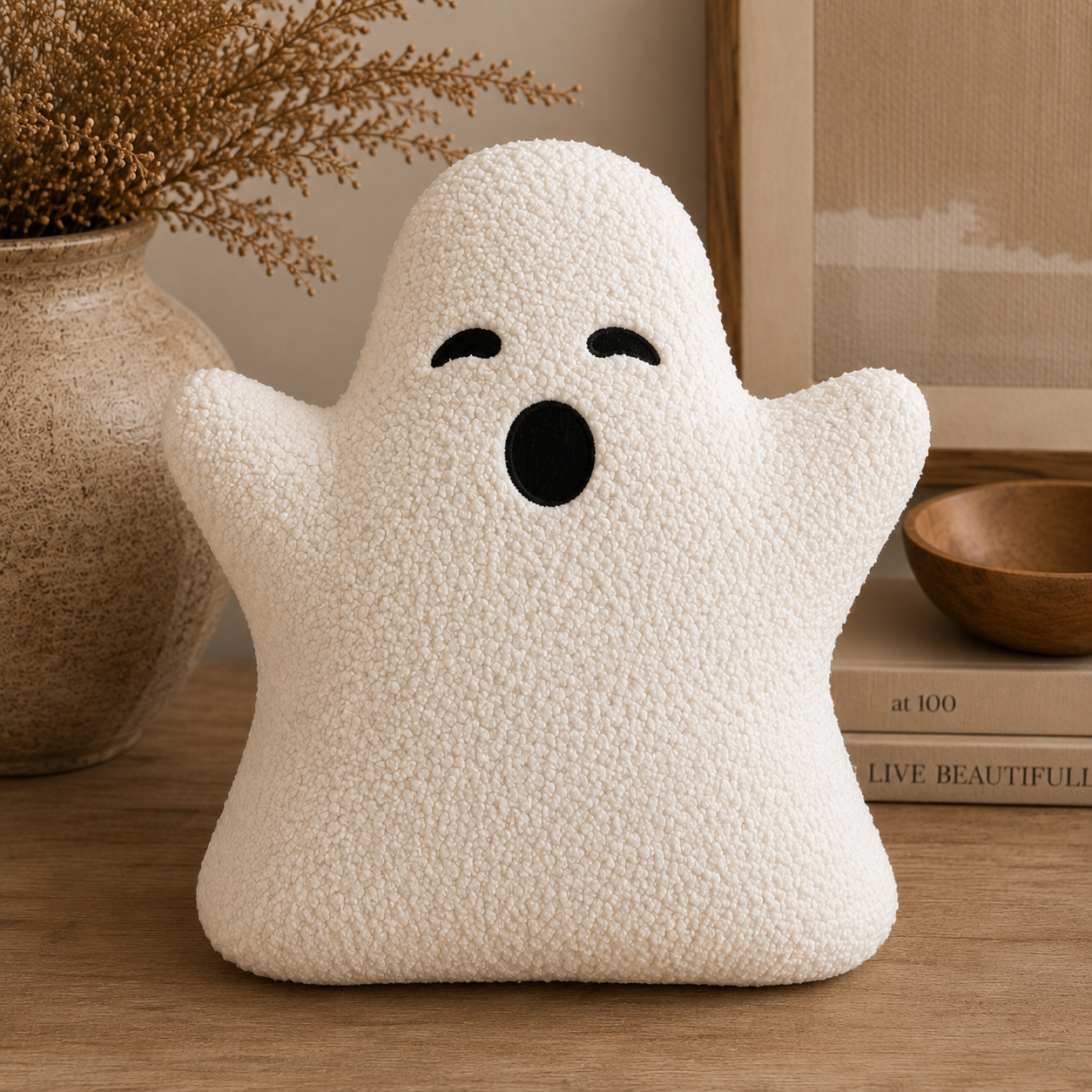 Sherpa Pumpkin &amp; Ghost Pillow Set