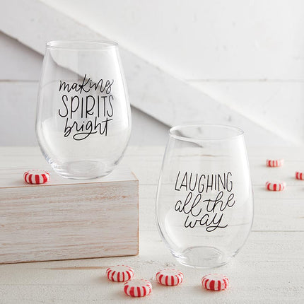 Stemless Wine Glass - Laughing