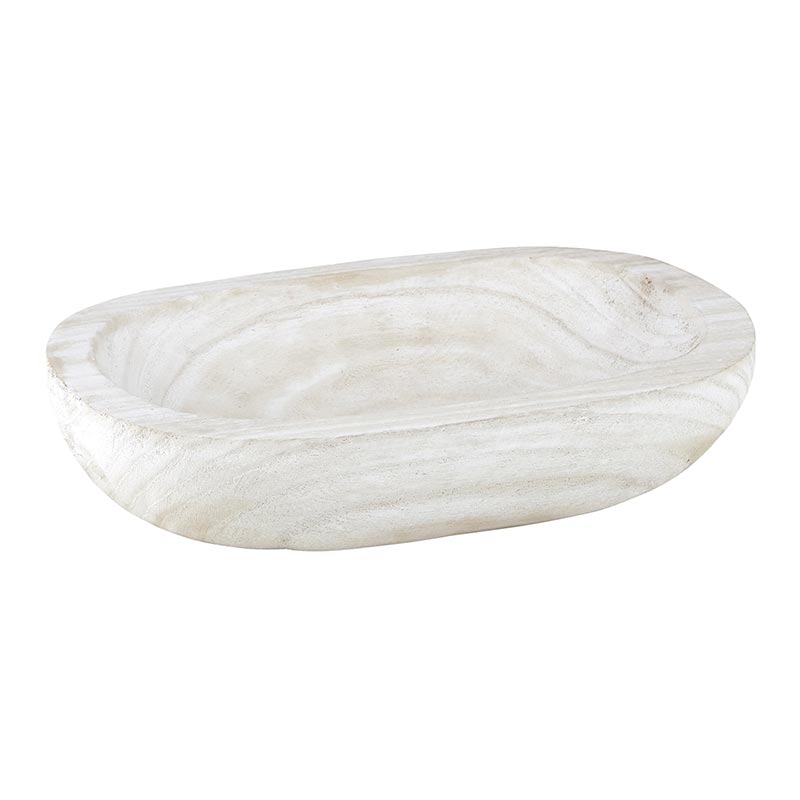 Paulownia Wood Bowl - White