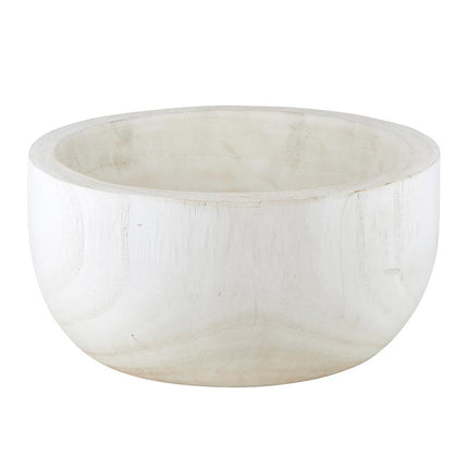 Paulownia Wood Large Bowl - White