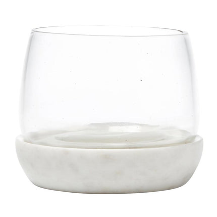 Small White Marble & Glass Bowl