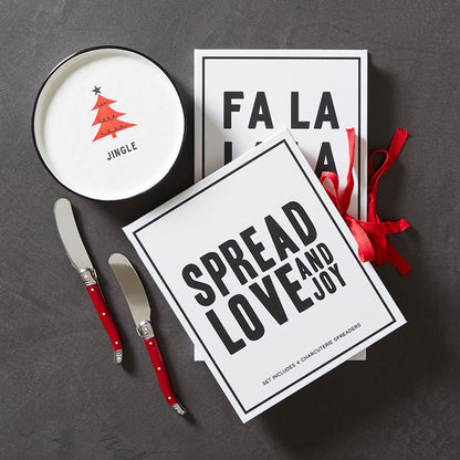 Red Charcuterie Essentials Book Box - Fa La La
