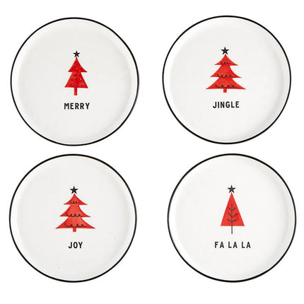 Holiday Appetizer Plates - Joy, Falala, Merry, Jingle