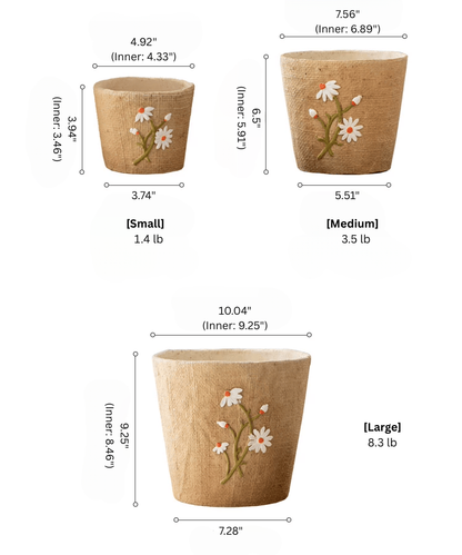 Daisy Garden Cement Planter