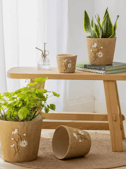 Daisy Garden Cement Planter