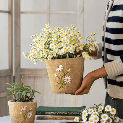 Daisy Garden Cement Planter
