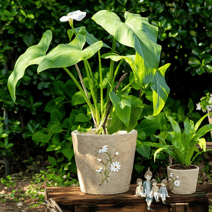 Daisy Garden Cement Planter