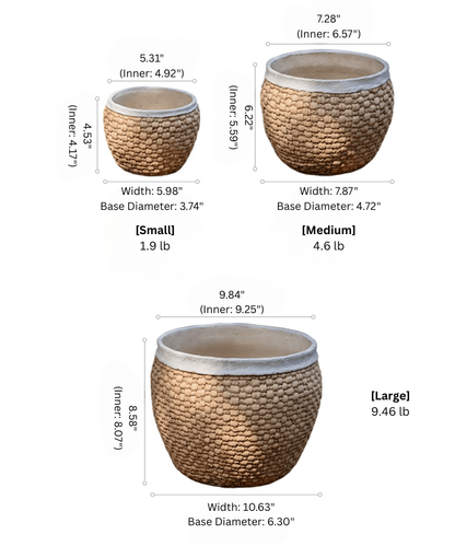 Woven Rattan Cement Planter