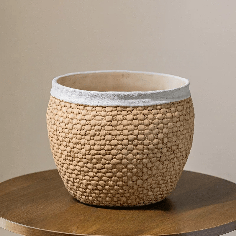 Woven Rattan Cement Planter